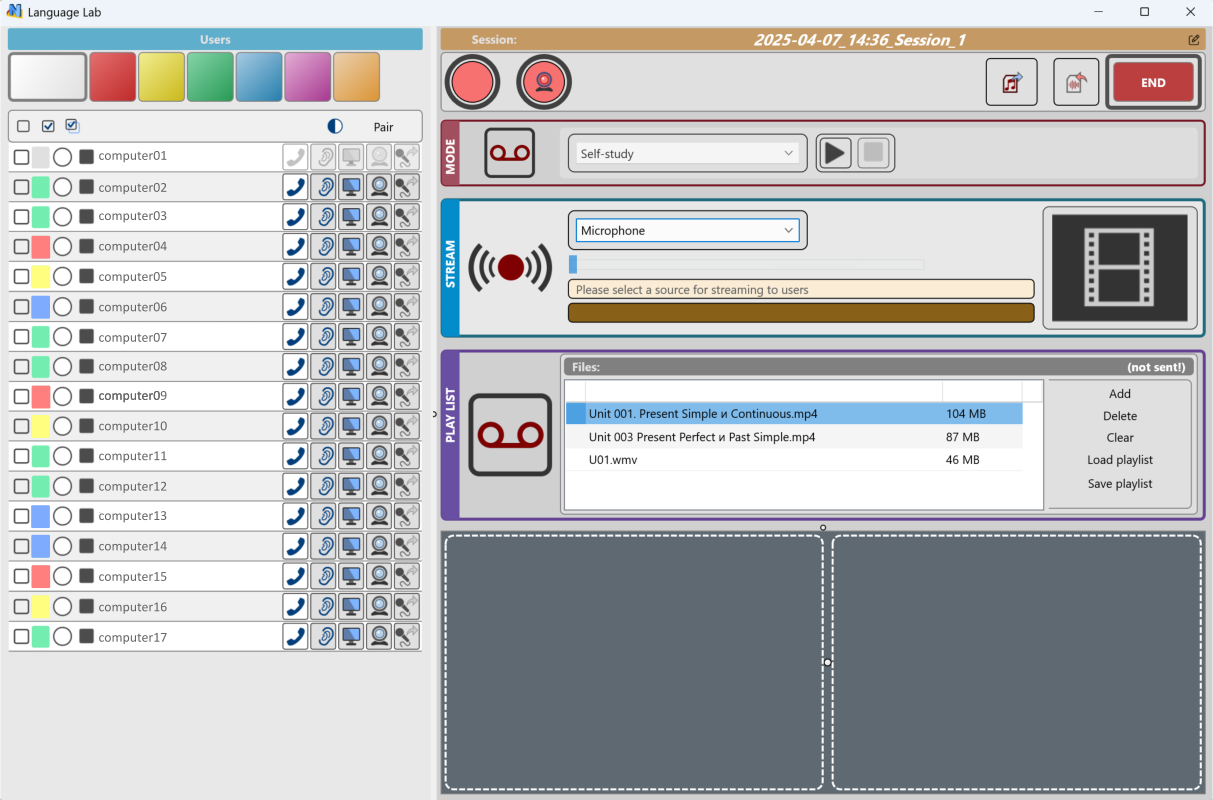 Language Lab Module - The teacher console